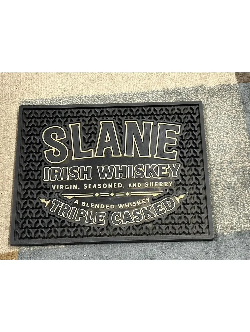 Slane Irish Whiskey Rubber Bar Mat Rare New 13 3/4